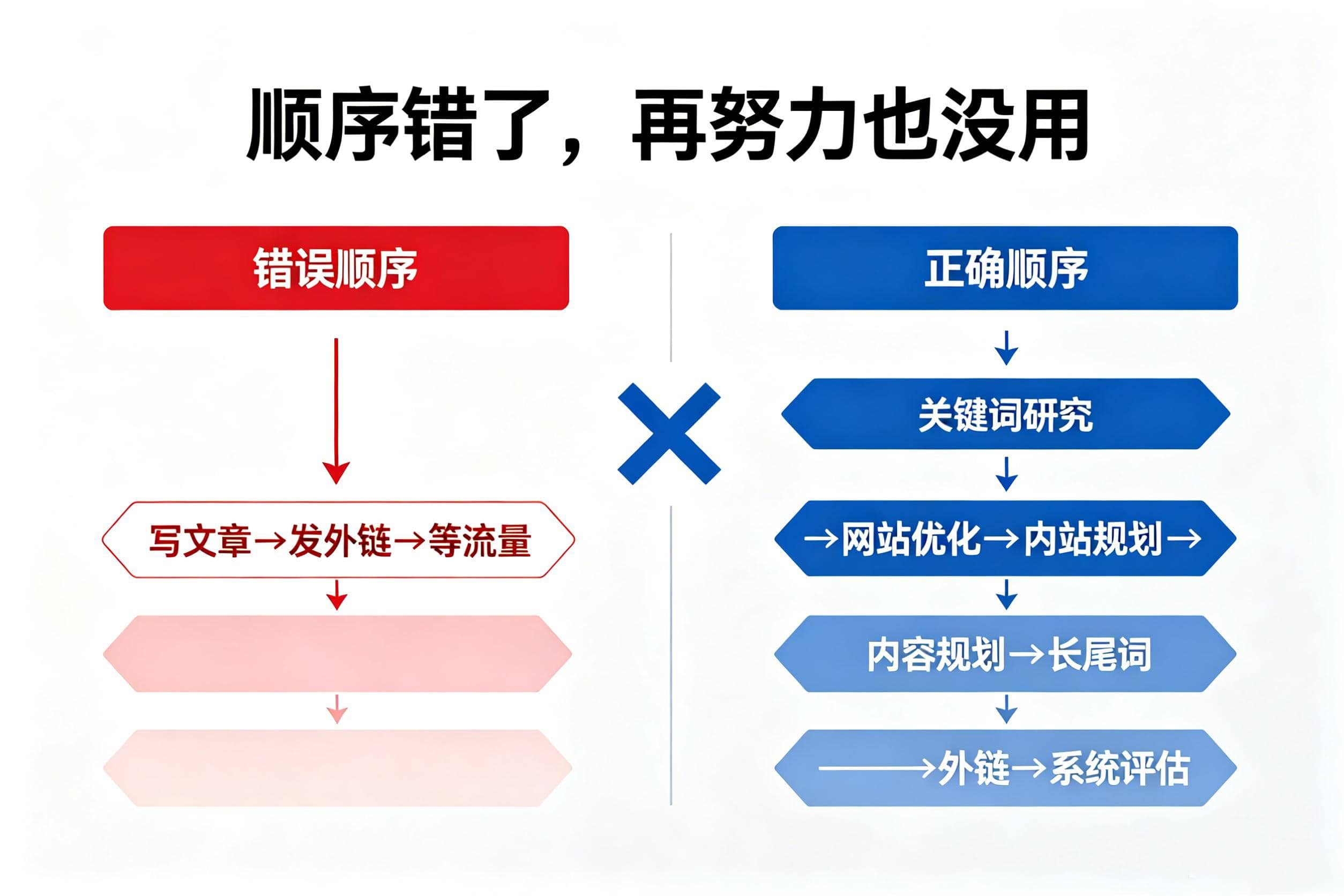工业品B2B SEO最大的坑：90%的人从第一步就把顺序搞反了